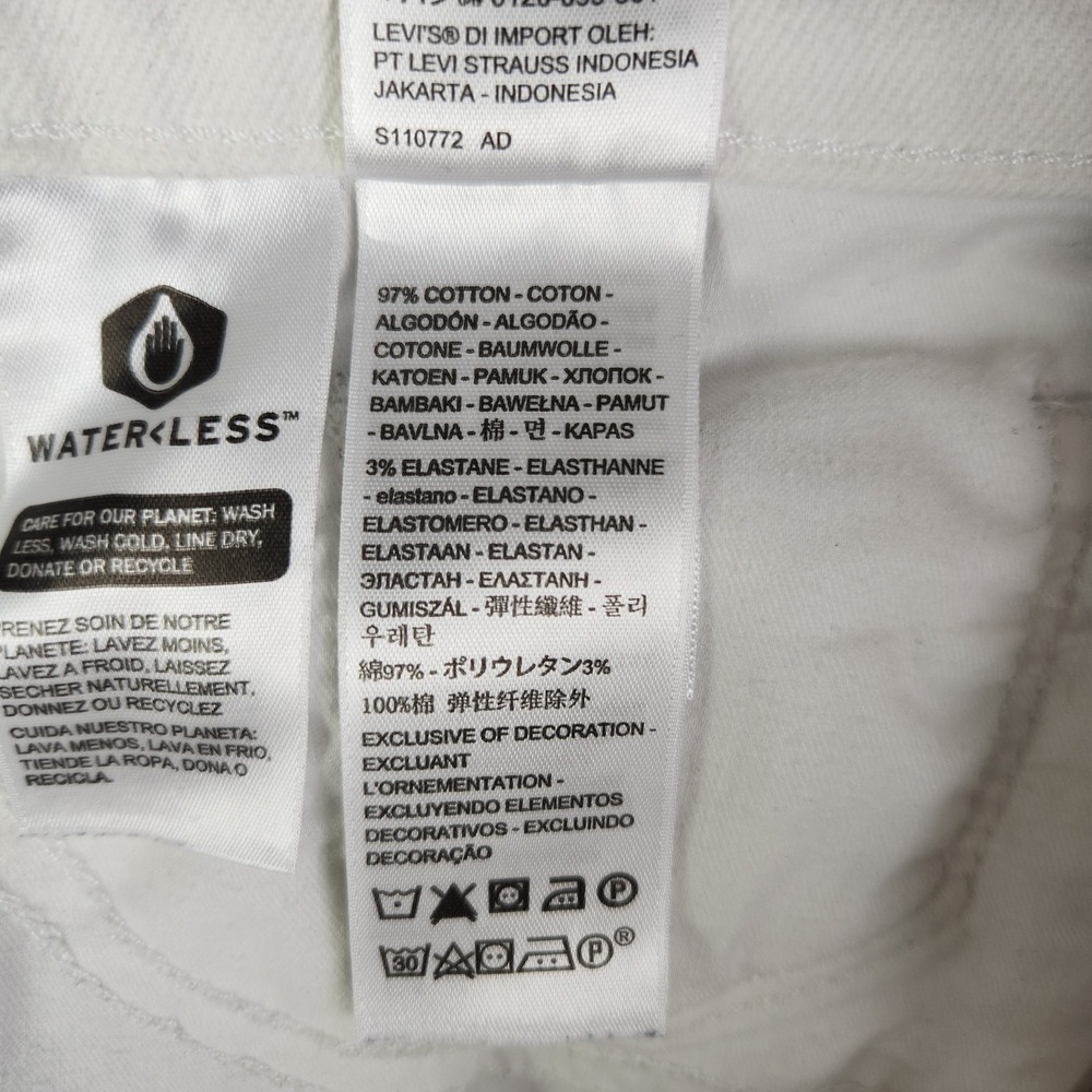 Levi's 311 Shaping Jeans Womens 27x30 White Denim Stretch Flattering Skinny Leg - Picture 11 of 13